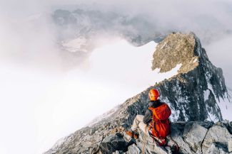 Blick vom Piz Bernina auf den Spallagrat (Foto: © Jana Zieseniß) Blick vom Piz Bernina auf den Spallagrat