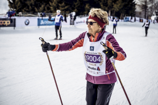 Françoise Stahel: Madame Engadin Skimarathon. Françoise Stahel: Madame Engadin Skimarathon.