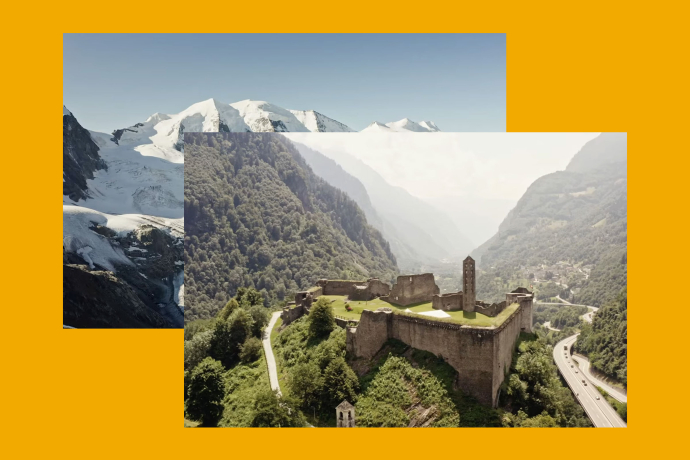 Screenshots von Drohnenaufnahmen zum Alpine Circle