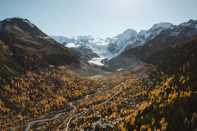 Morteratschgletscher im Engadin (Foto: ©️ The Alpinists) Morteratschgletscher im Engadin