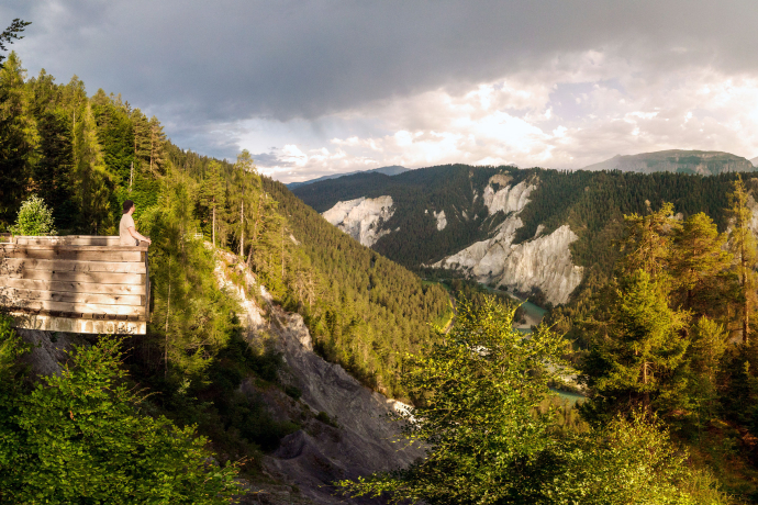 Aussicht von der Aussichtsplattform Islabord in Versam