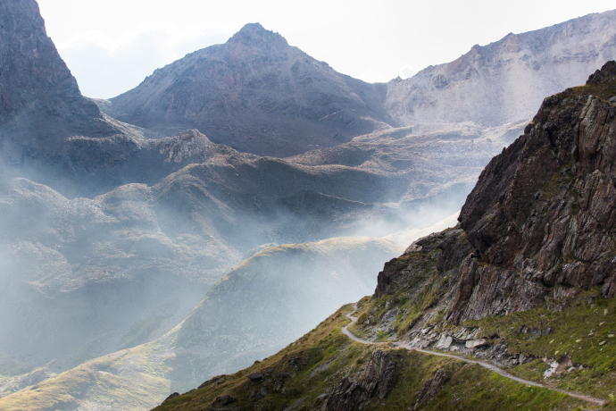 Aussicht über die Berge vom Engadin