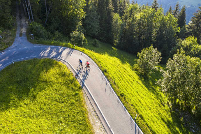 Rennrad-Route Tour de Obersaxen in der Surselva