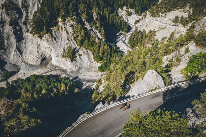 Blick in die Rheinschlucht von oben