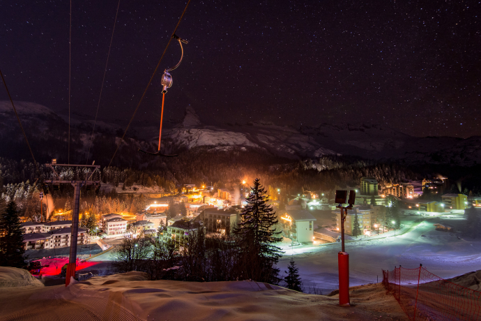 Nachtskifahren in San Bernardino