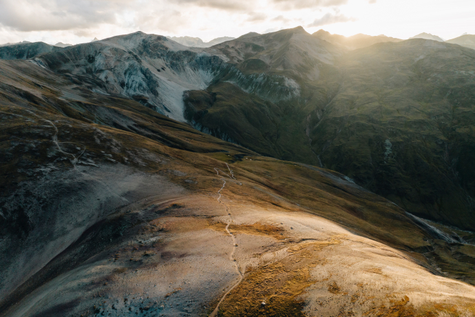 Ein Bike-Trail auf der Hüttentour Engadin