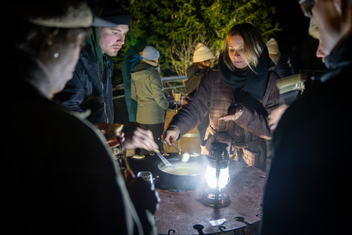 Fondueplausch auf dem Baumwipfelpfad in Laax