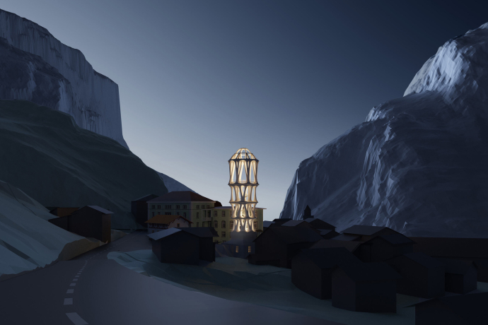 Visualisierung vom Weissen Turm in Mulegns Visualisierung vom Weissen Turm in Mulegns