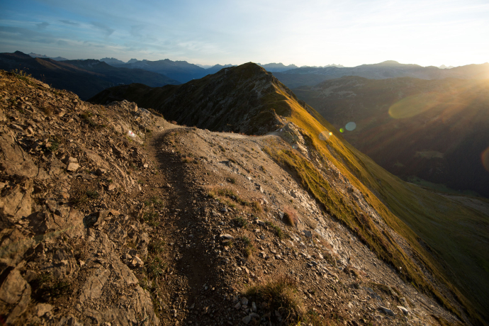 Mountainbike Trail auf dem Jakobshorn.