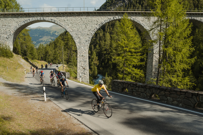 Auf der Unesco-Welterbestrecke der Rhätischen Bahn: Eindrücke vom slowUp Mountain Albula. © slowUp Mountain Albula 