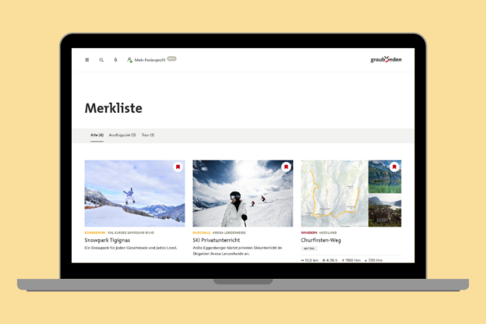 Merkliste mit dem Ferienprofil