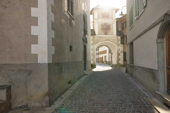 Ilanz, die erste Stadt am Rhein (Foto: © Stefan Schlumpf) Ilanz, die erste Stadt am Rhein (Foto: © Stefan Schlumpf)