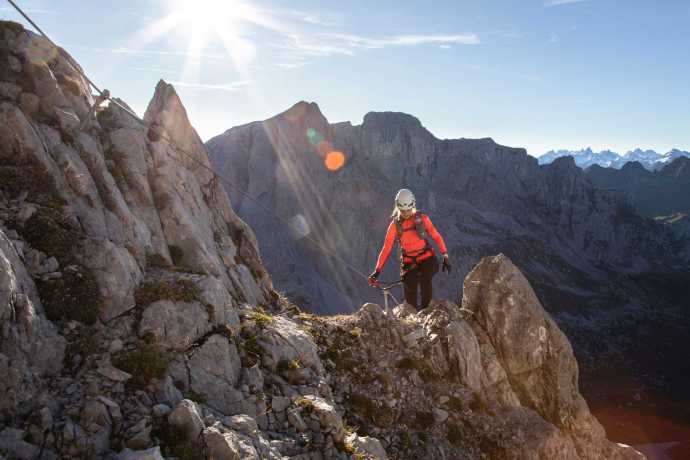 Via ferrata Partnunblick, Prättigau (Photo: © Riccardo Götz) Via ferrata Partnunblick, Prättigau (Photo: © Riccardo Götz)
