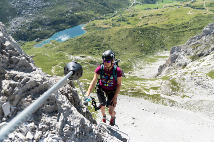 Klettersteig Partnunblick (Foto: © Thalia Wünsche) Klettersteig Partnunblick (Foto: © Thalia Wünsche)