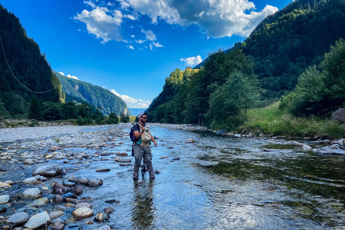 Bastian Bodyl fischt in der Calancasca (Foto: © Bastian Bodyl)