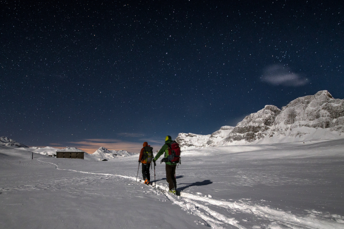 Ski tours at night in San Bernardino Mesolcina Calanca Ski tours at night in San Bernardino Mesolcina Calanca