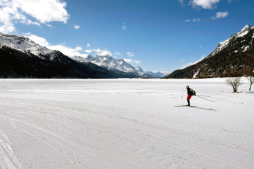 Langläufer im Oberengadin