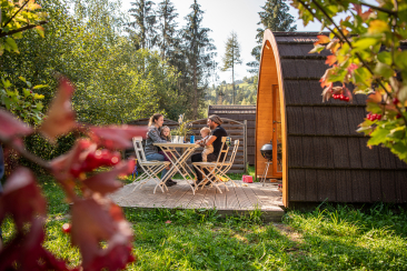 Family Pod auf dem TCS Campingplatz Disentis