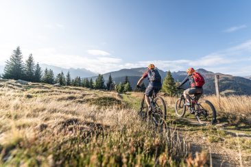 Mountain bikers in Disentis Sedrun