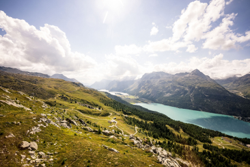 Aussicht der Oberengadinder Seelandschaft