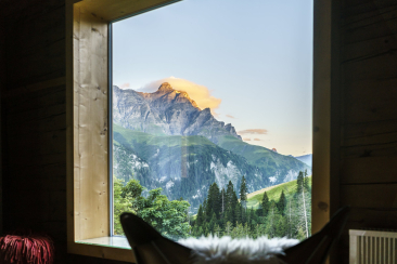 Blick durch Fester im Nühus B&B